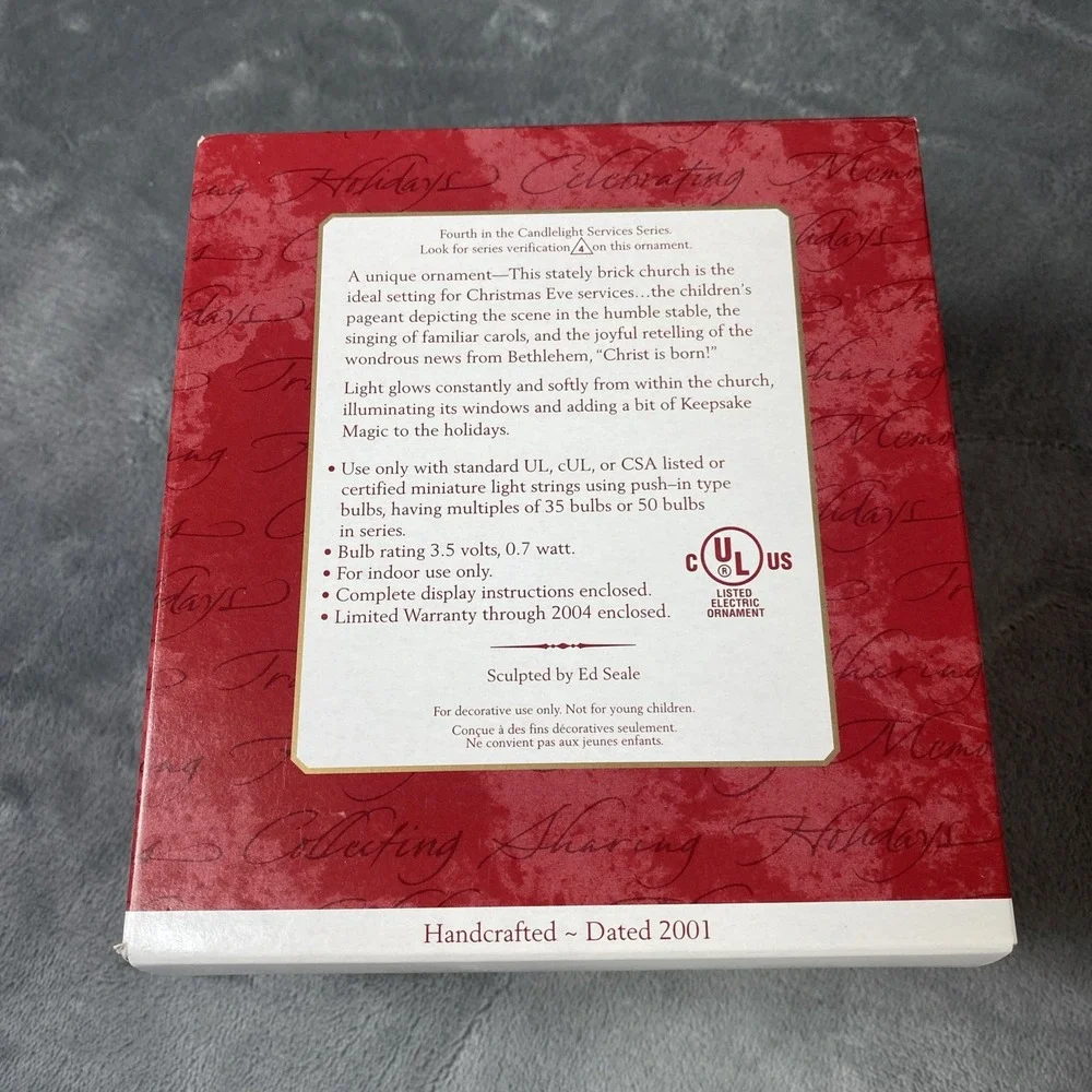 Hallmark Keepsake Ornament Candlelight Services #4 In Series Light 2001